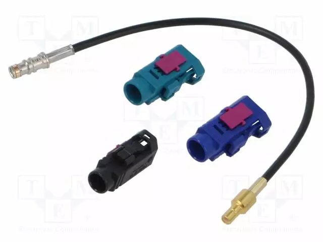 KAAPELI - FAKRA-PISTORASIA,SMB LIITIN - MUSTA - SUORA - 0,2M - Antennijohdot - 15-7581123 - 1