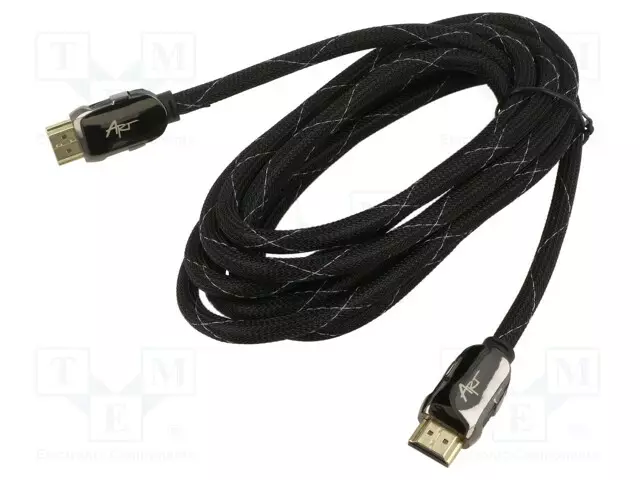 KAAPELI - HDMI-PISTOKE,MOLEMMIN PUOLIN - TEKSTIILI - 3M - MUSTA - HDMI, DVI, DisplayPort johdot - ART-AL-01-3 - 1