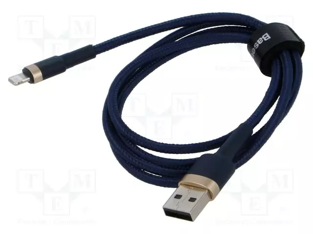 KAAPELI - HIGH SPEED,USB 2.0 - 1M - SININEN - TEKSTIILI - 2,4A - USB kaapelit ja adapterit - CALKLF-BV3 - 1