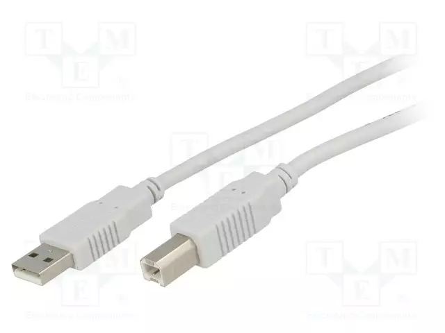 KAAPELI - USB 2.0 - USB A PISTOKE,USB B PISTOKE - 3M - VAALEANHARMAAA - USB kaapelit ja adapterit - BQC-USB2AB3 - 1