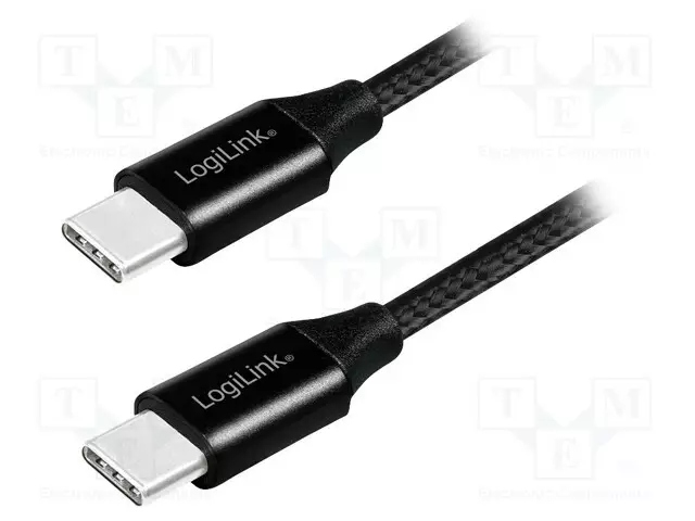 KAAPELI - USB 2.0 - USB C PISTOKE,MOLEMMIN PUOLIN - 0,3M - MUSTA - PVC - USB kaapelit ja adapterit - CU0153 - 1
