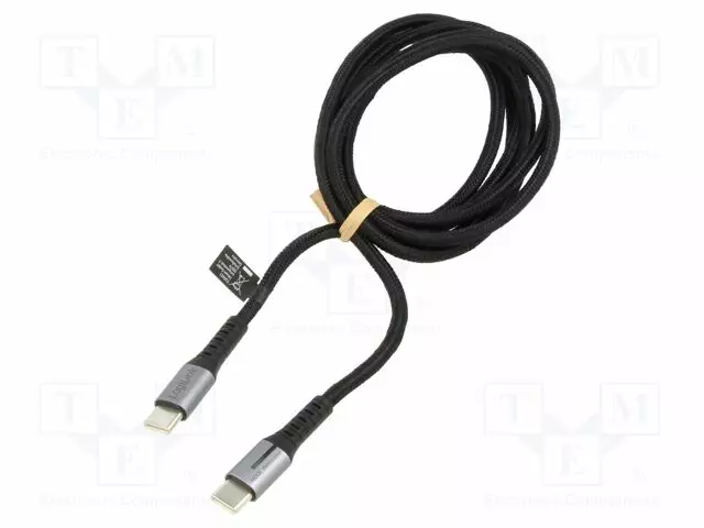 KAAPELI - USB 2.0 - USB C PISTOKE,MOLEMMIN PUOLIN - 1,5M - MUSTA - USB kaapelit ja adapterit - CU0423 - 1
