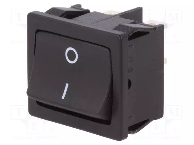 KEINUKYTKIN - DPST - AS: 2 - ON-OFF - 12A/250VAC - MUSTA - IP40 - EI OLE - 1802 - Keinukytkimet - 1802.1123 - 1