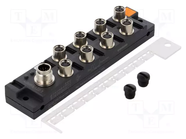 KYTKENTÄKESKUS - M8 - PIN: 3 - PISTORASIA - 30VDC - 1,5A - ASBSM - IP67 - Teollisuus anturikaapelit - ASBSM8LED3 - 1