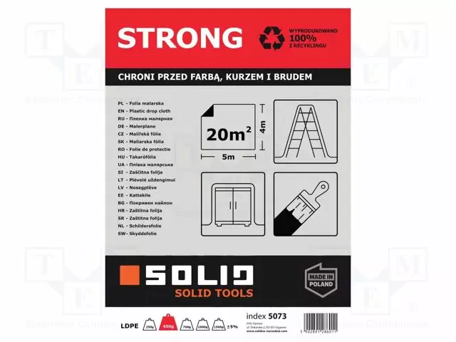 LDPE-KALVO - PIT: 5M - LEV: 4M - PUOLILÄPIKUULTAVA - STRONG - Pakkaaminen ja suojaus - SOLID-5073 - 1