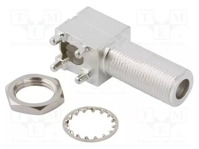 LIITIN: F - N LIITINAARAS - THT - 90° KULMA - TINATTU - 75OHM - TPX - F liittimet - 531-40047-3 - 1