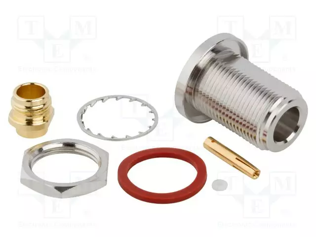 LIITIN: N - N LIITINAARAS - SUORA - 50OHM - JUOTETTAVA - KULLATTU - N liittimet - 172153 - 1