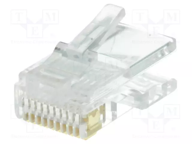 LIITIN: RJ50 - PISTOKE - PIN: 10 - SUOJAAMATTOMAT - KULLATTU - 10P10C - RJ liittimet - P-303 - 1