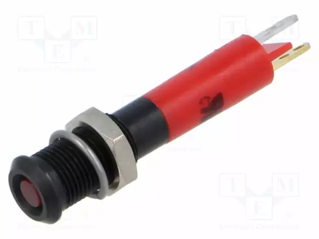 MERKKIVALO: LED - SUPERLITTEÄ - PUNAINEN - 24VDC - Ø6MM - IP40 - ØLED: 3MM - Merkkivalot ja pienoislamput - 19001353 - 1