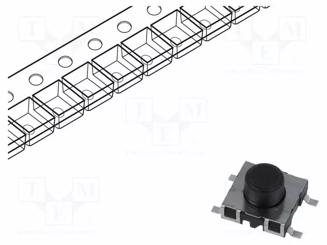 MIKROKYTKIN TACT - SPST-NO - AS: 2 - 0,05A/42VDC - SMT - EI OLE - 1,8N - TACT mikrokytkimet - 1241.1612.23 - 1