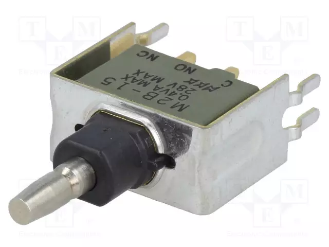 PAINOKYTKIN - AS: 2 - SPDT - 1A/125VAC - 1A/30VDC - ON-(ON) - THT - Standardikytkimet - M2B15BA5G13 - 1