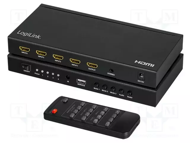 SWITCH - HDMI 1.4 - TULO: HDMI PISTORASIA X4 - MUSTA - HDMI, DVI, DisplayPort johdot - HD0053 - 1