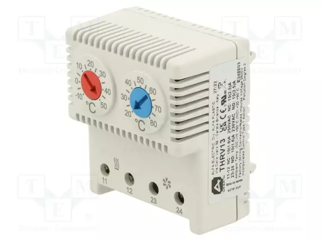 TERMOSTAATTI - NC + NO - 10A - 250VAC - RUUVILIITTIMET - IP20 - Teollisuus termostaatit - ALFA-THRV13 - 1
