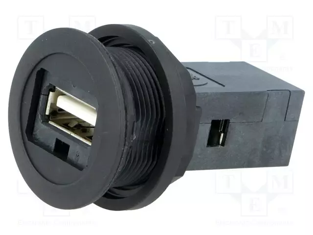 USB-PISTORASIA - 22MM - HAR-PORT - Ø22,3MM - IP20 - MUSTA - USB 2.0 A/A - Taulukytkimien lisävarusteet - 09454521903 - 1