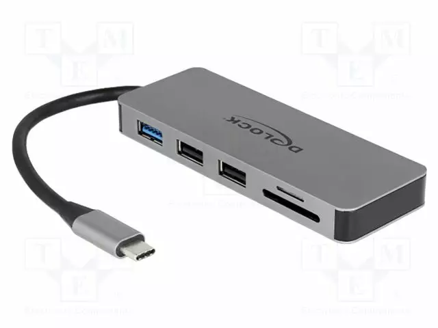 USB HUB - MICROSD,MICROSDHC,MICROSDXC,SD,SDHC,SDXC - HARMAA - 87W - Tietokonetarvikkeet - muut - DELOCK-87743 - 1