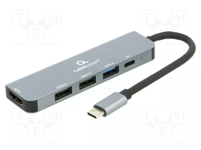USB HUB - USB 2.0,USB 3.1 GEN 1 - CABLEXPERT - PNP - HARMAA - 5GBPS - Tietokonetarvikkeet - muut - A-CM-COMBO5-03 - 1