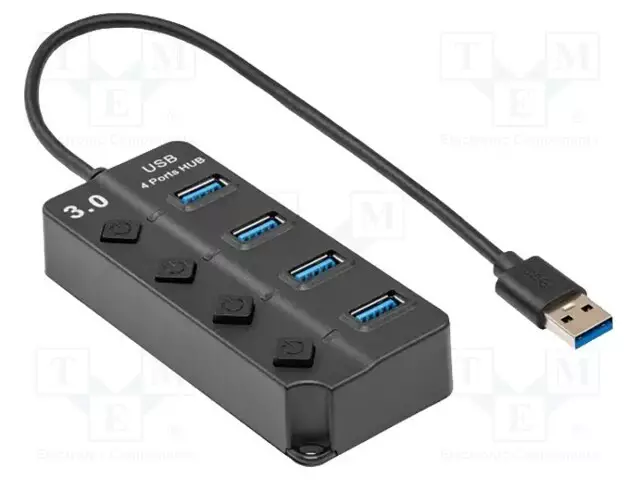 USB HUB - USB A-PISTORASIA X4,USB A-PISTOKE - USB 3.0 - KYTKIMELLÄ - Tietokonetarvikkeet - muut - AK-AD-33 - 1