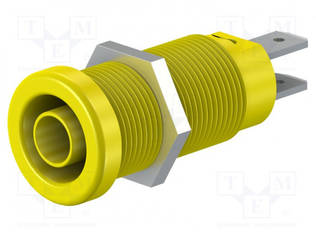 LABORATORY CONNECTOR: 4MM BANANA - SOCKET - 37MM - KELTAINEN - BRASS - 20A - Banaanijatkoliittimet - XEB-1R-24 - 1