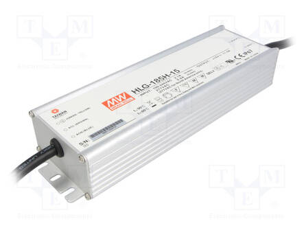 VIRTALÄHDE: IMPULSSI - LED - 185W - 24VDC - 7,8A - 90÷305VAC - 127÷431VDC - LED teholähteet - HLG-185H-24 - 1