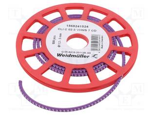 MERKIT - MERKINTÄ: 7 - 1,3÷3MM - PVC - VIOLETTI - -30÷80°C - CLI C - H: 3MM - Kaapeleiden merkintä - WM-1568241524 - 2