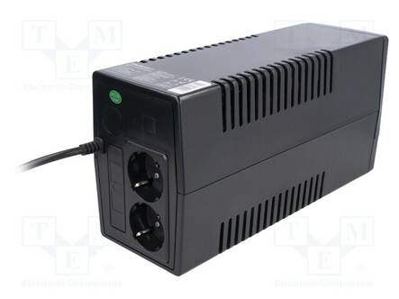UPS VIRTALÄHDE - 600W - 1KVA - 220÷230V - SCHUKO X2 - 275X92X140MM - UPS ja tietokeneen virtalähteet - QOLTEC-53774 - 2