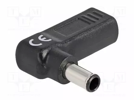 ADAPTERI - USB C RASIA,DC 6,0/4,3 LIITIN - MUSTA - KULMA- 3A - DC virtakaapelit - DELOCK-60014 - 1