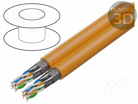 JOHTO - S/FTP - 8X2X23AWG - 7A - RAUTACU - LSZH - ORANSSI - ATK-kaapelit - GOOBAY-75714 - 1