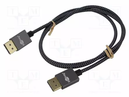 KAAPELI - DISPLAYPORT-PISTOKE,MOLEMMIN PUOLIN - PVC - 1M - LANKA: CU - HDMI, DVI, DisplayPort johdot - GOOBAY-77444 - 1