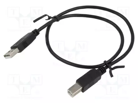 KAAPELI - USB 2.0 - USB A PISTOKE,USB B PISTOKE - 0,5M - MUSTA - USB kaapelit ja adapterit - QOLTEC-50394 - 1