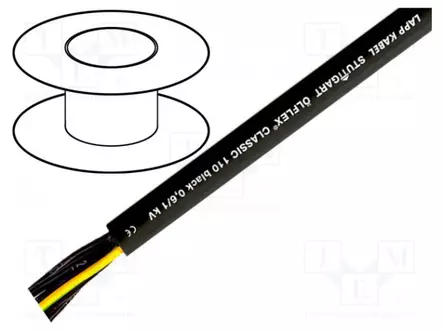 KYTKENTÄJOHTO - ÖLFLEX® CLASSIC 110 BK - 4G4MM2 - SUOJAAMATON - 600V,1KV - CU - Suojaamattomat moninapakaapelit - CL110BK-4G4 - 1