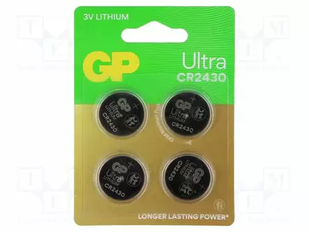 PARISTO: LITIUM - CR2430,NAPPIPARISTO - 3V - 300MAH - Ø24,5X3MM - 4KPL - Alkaliparistot - BAT-CR2430GPUL-B4 - 1