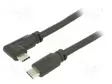 KAAPELI - USB 3.2 - USB C PISTOKE,USB C KULMALIITIN - 5M - MUSTA - USB kaapelit ja adapterit - CU414 - 1