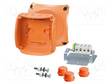 KOTELO: PALOSUOJA-X: 130MM - Y: 130MM - Z: 77MM - IP65,IP66 - ORANSSI - Kytkentärasiat - HENSEL-FK-0604 - 1