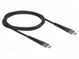 KAAPELI - USB 2.0 - USB C PISTOKE,MOLEMMIN PUOLIN - 1M - MUSTA - 60W - USB kaapelit ja adapterit - DELOCK-81124 - 1
