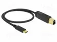 KAAPELI - USB B PISTOKE,USB C PISTOKE - 0,5M - MUSTA - 24AWG,30AWG - USB kaapelit ja adapterit - DELOCK-83674 - 1