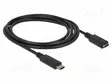 KAAPELI - USB C RASIA,USB C PISTOKE - 1,5M - MUSTA - HDCP,HDR - 10GBPS - USB kaapelit ja adapterit - DELOCK-85534 - 1