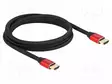 KAAPELI - HDMI-PISTOKE,MOLEMMIN PUOLIN - TEKSTIILI - PIT: 2M - MUSTA - HDMI, DVI, DisplayPort johdot - DELOCK-85774 - 1
