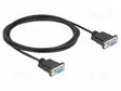 KAAPELI - D-SUB 9PIN RASIA,MOLEMMIN PUOLIN - PVC - PIT: 2M - MUSTA - Tietokonekaapelit ja -adapterit - DELOCK-86824 - 1