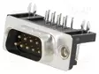 D-SUB LIITIN - PIN: 9 - PISTORASIA - UROS - 90° KULMA - THT - 5AOHM - D liittimet - DE09-PL-24 - 1