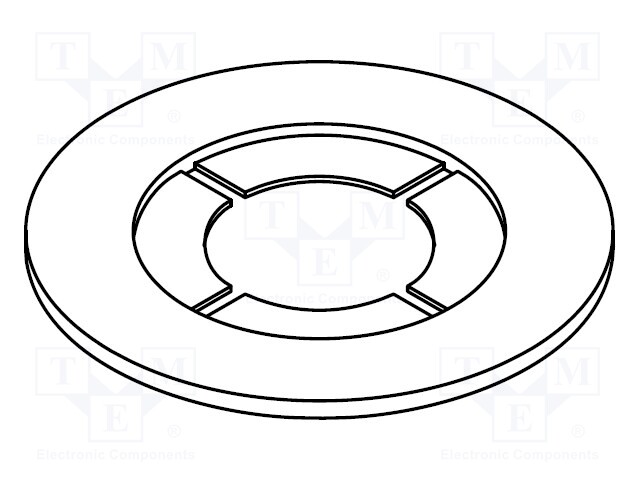 ALUSLEVY - PYÖREÄ - D=5,15MM - H=0,81MM - POLYAMIDI - Aluslevyt ja prikat - KEYS2244 - 1