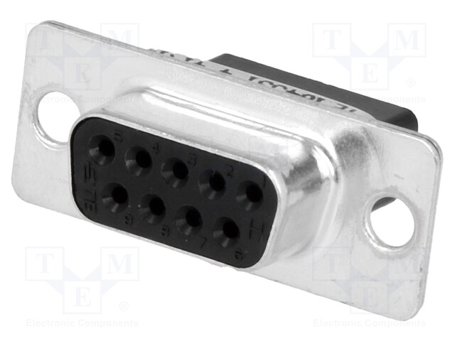 D-SUB LIITIN - PIN: 9 - N LIITINAARAS - JOHTOON - SUORA - PURISTUS - D liittimet - HDP20-1645314 - 1
