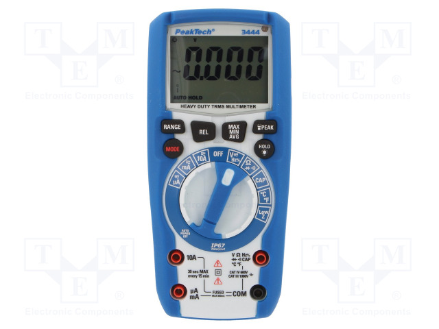 YLEISMITTARI - LCD - 3,75 NUMEROA (6000) - TRUE RMS - IP67 - Digitaaliyleismittarit - PKT-P3444 - 1