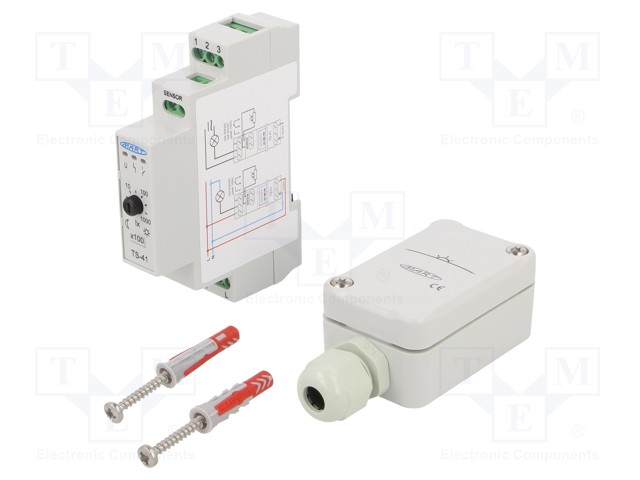 HÄMÄRÄKYTKIN - DIN-KISKOLLE - 230VAC - SPDT - IP20 - 16A - TS-4 - -25÷50°C - Rakennusautomatiikka - TS-41-3.4 - 1