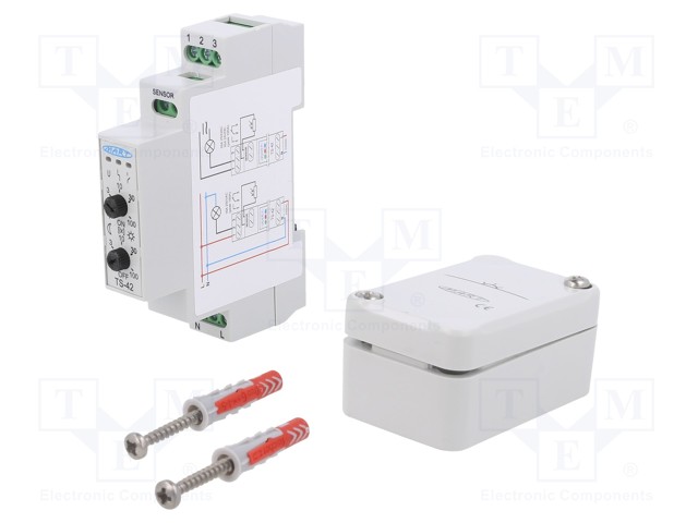 HÄMÄRÄKYTKIN - DIN-KISKOLLE - 230VAC - SPDT - IP20 - 16A - TS-4 - -25÷50°C - Rakennusautomatiikka - TS-42-4 - 1