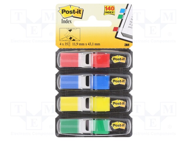 INDEKSIMERKIT - L: 11,9MM - W: 43,1MM - Paperitarvikkeet - POST-IT-12MM-683-4 - 1