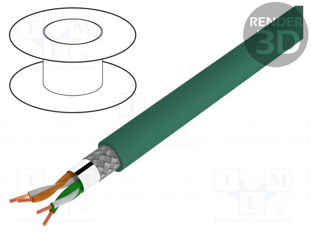 JOHTO - ETHERLINE® CAT.5E,SF/UTP - 2X2X26AWG - 5E - CU - PUR - Teollisuuden Ethernet-kaapelit - ETH-2170284 - 1