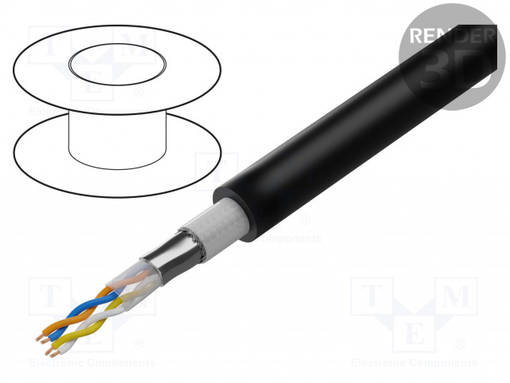 JOHTO - ETHERLINE® ROBUST - 1X4X22AWG - 5 - CU - MUSTA - 6,5MM - Teollisuuden Ethernet-kaapelit - ETH-ROBUST-2170454 - 1