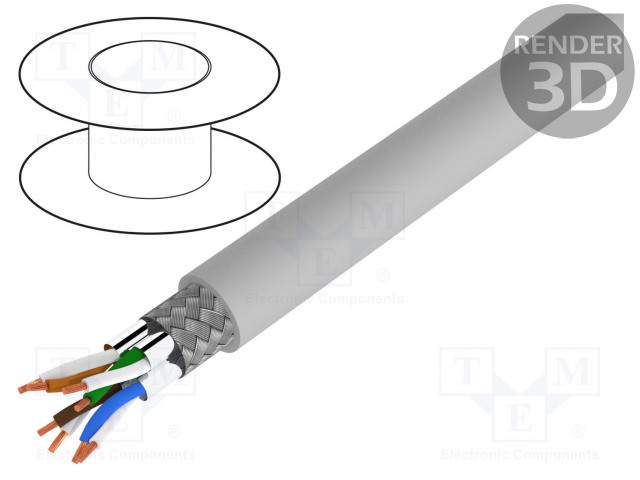 JOHTO - S/FTP,UNITRONIC® LAN 600 - 4X2X26AWG - 7 - CU - PVC - Teollisuuden Ethernet-kaapelit - LAN600-2170144 - 1