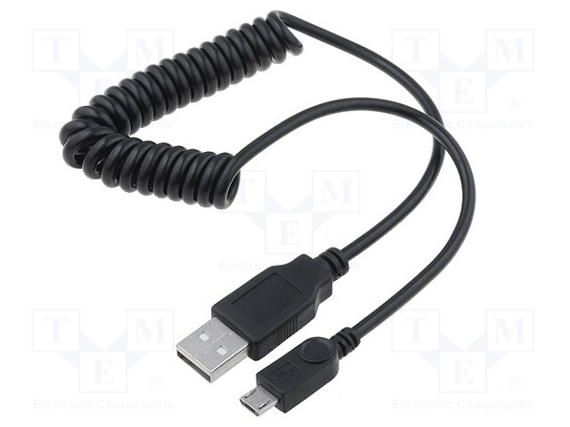 KAAPELI - KIERRE-USB 2.0 - USB A PISTOKE,USB B MIKROPISTOKE - USB kaapelit ja adapterit - TCAB-144 - 1