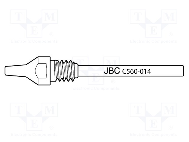 KÄRKI: JUOTTEENPOISTOKOLVEILLE - 0,8X2,5MM - Suuttimet juotteen poistoon - JBC-C560014 - 1